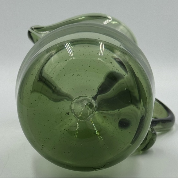 Vintage Handblown Avocado Green Glass Art Pitcher - Picture 7 of 7